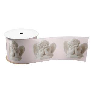 Personalised Coquette Sleeping Angel Sculpture Satin Ribbon