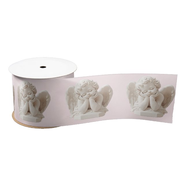 Personalised Coquette Sleeping Angel Sculpture Satin Ribbon (Spool)