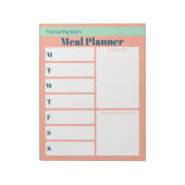 Personalised Coral Blue Meal Planner Grocery List Notepad (Rotated)