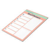 Personalised Coral Blue Meal Planner Grocery List Notepad (Angled)