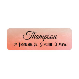 Personalised Coral Gradient Return Address Label