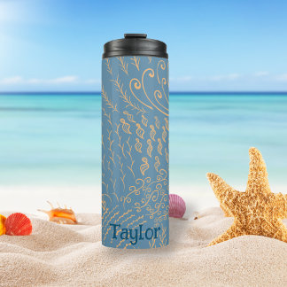 Personalised | Coral Reef Shell Print Thermal Tumbler