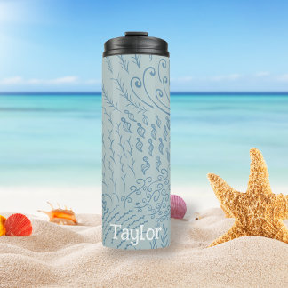 Personalised | Coral Reef Shell Print Thermal Tumbler