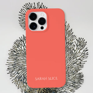 Personalised Coral Solid Colour Case-Mate iPhone 14 Pro Max Case