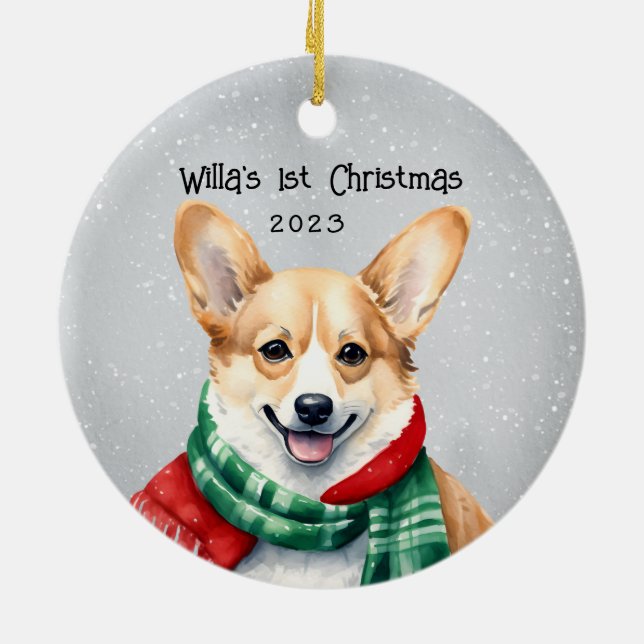 Personalised Corgi Ceramic Ornament (Back)