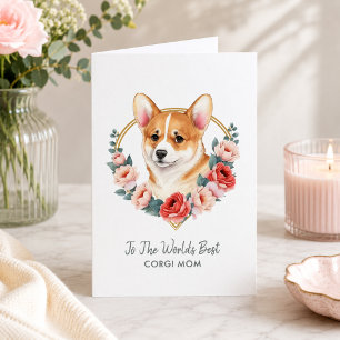 Personalised Corgi Dog Mum Mother's Day Holiday Card