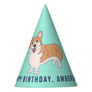 Personalised Corgi Dog Paper Party Hat
