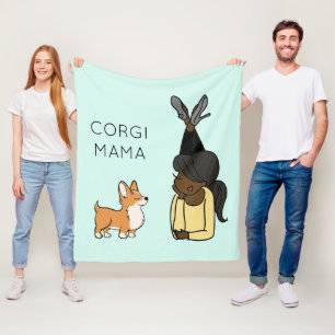 Personalised Corgi Mama Fleece Blanket