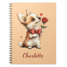 Personalised Corgi Notebook with Custom Name
