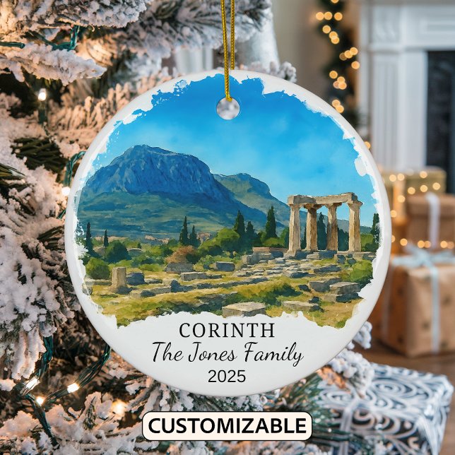 Personalised Corinth Ornament, Greece Ceramic Ornament (Creator Uploaded)