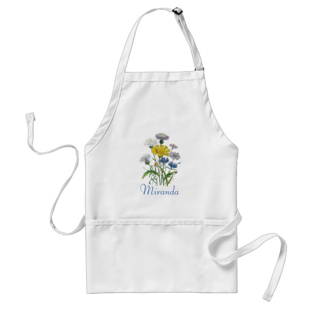 Personalised Cornflowers Apron (Front)