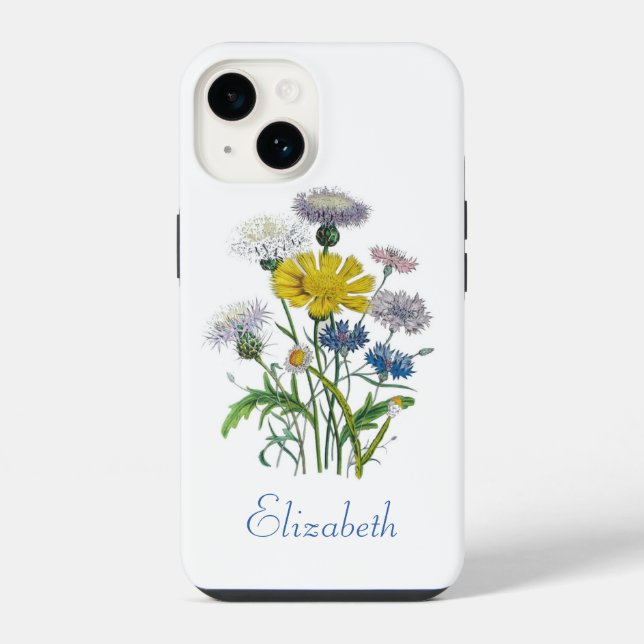 Personalised Cornflowers iPhone Case (Back)