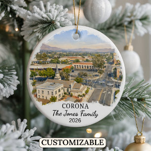 Personalised Corona Ornament, Custom California Ceramic Ornament