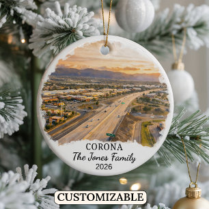 Personalised Corona Ornament, Custom California Ceramic Ornament