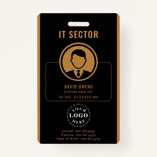 Personalised Corporate Badge with Photo ID & Logo ID Badge (Front)