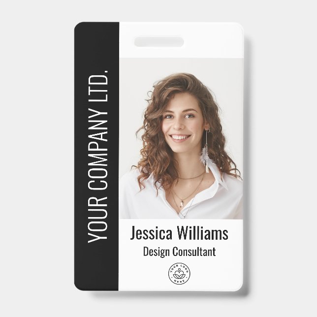 Personalised Corporate Employee Black ID Badge (Front)