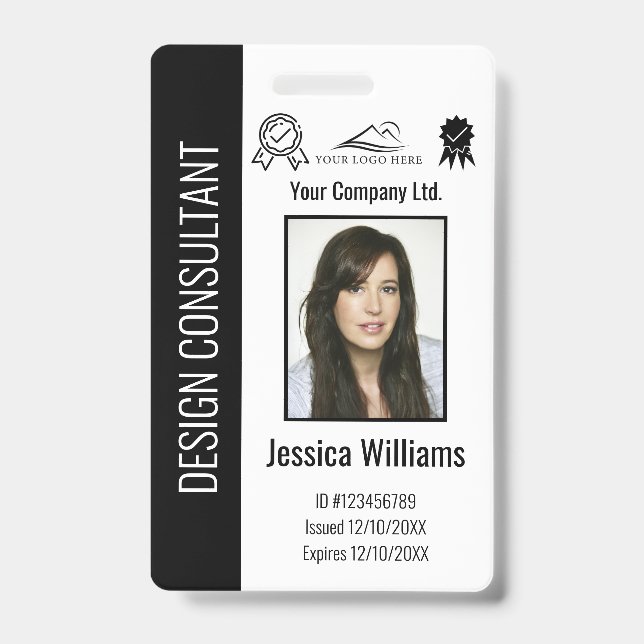 Personalised Corporate Employee Black ID  Badge (Front)