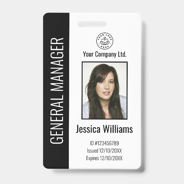 Personalised Corporate Employee Black ID  Badge (Front)