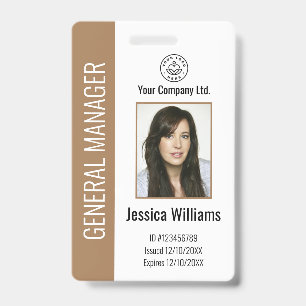Personalised Corporate Employee Brown ID Badge