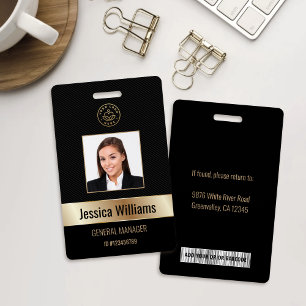 Personalised Corporate Employee Gold Black ID ID Badge