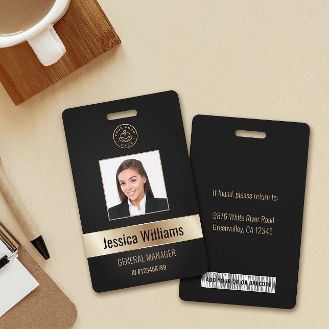 Personalised Corporate Employee Gold Black ID ID Badge (Creator Uploaded)