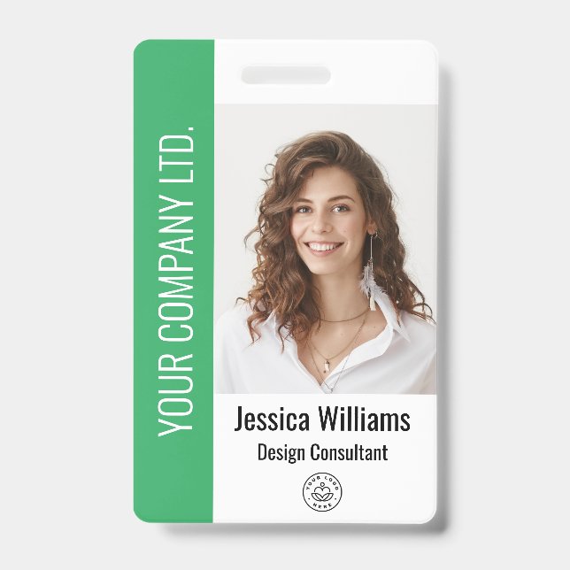 Personalised Corporate Employee Green ID Badge (Front)