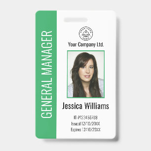 Personalised Corporate Employee Green ID  Badge