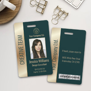 Personalised Corporate Employee Green ID  ID Badge