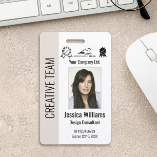 Personalised Corporate Employee ID Badge Beige