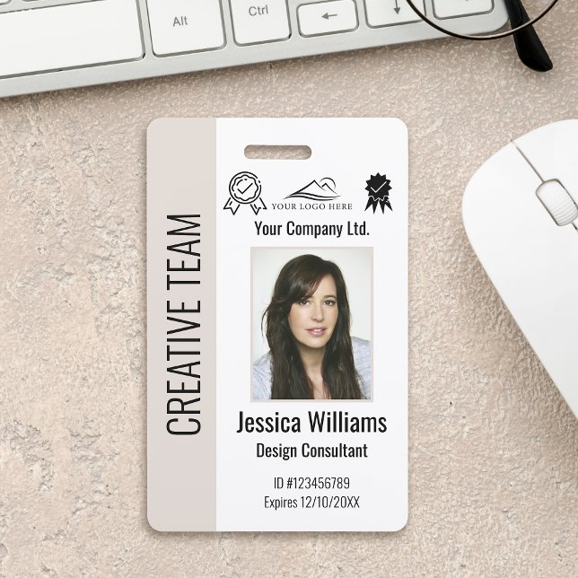 Personalised Corporate Employee ID Badge Beige (Creator Uploaded)