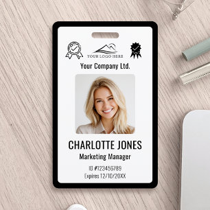 Personalised Corporate Employee ID Badge Black