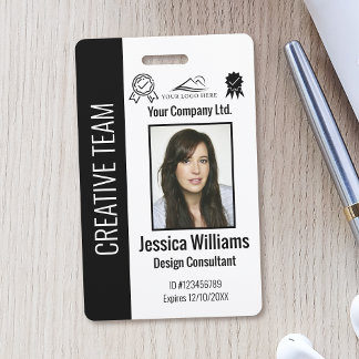 Personalised Corporate Employee ID Badge Black