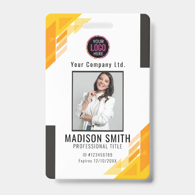 Personalised Corporate Employee ID Badge Blue (Front)