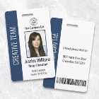 Personalised Corporate Employee ID Badge Blue