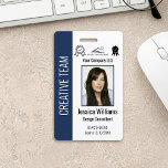 Personalised Corporate Employee ID Badge Blue<br><div class="desc">Easily personalise this professional employee photo ID badge with your custom details.</div>