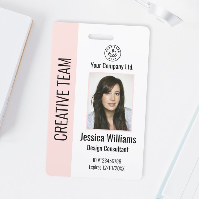 Personalised Corporate Employee ID Badge Blush (Creator Uploaded)