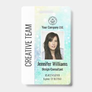 Personalised Corporate Employee ID Badge Glitter