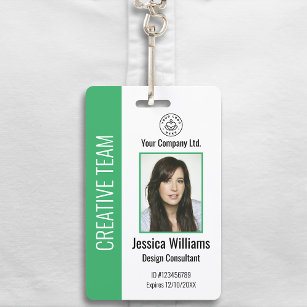 Personalised Corporate Employee ID Badge Green