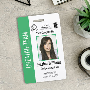 Personalised Corporate Employee ID Badge Green