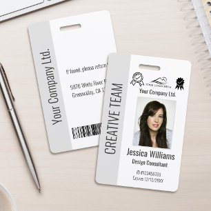 Personalised Corporate Employee ID Badge Grey