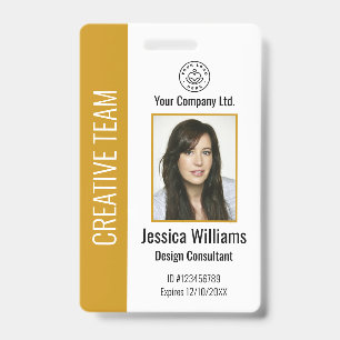Personalised Corporate Employee ID Badge Mustard