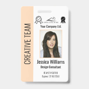 Personalised Corporate Employee ID Badge Peach