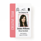 Personalised Corporate Employee ID Badge Pink