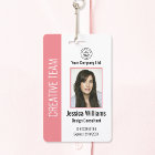Personalised Corporate Employee ID Badge Pink