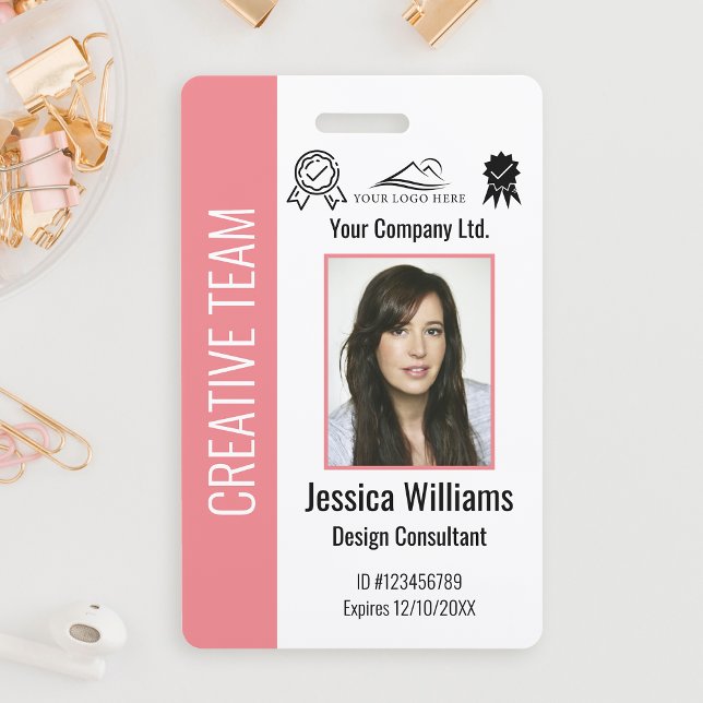 Personalised Corporate Employee ID Badge Pink (Creator Uploaded)