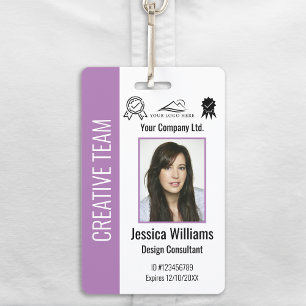 Personalised Corporate Employee ID Badge Purple