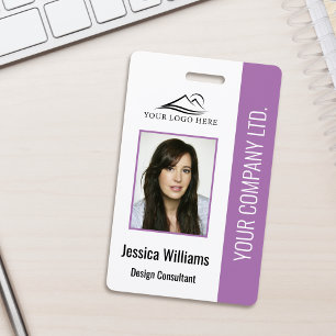 Personalised Corporate Employee ID Badge Purple