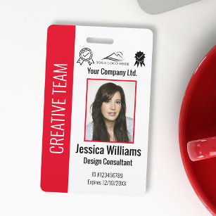 Personalised Corporate Employee ID Badge Red