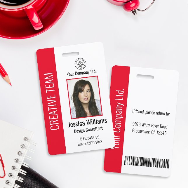 Personalised Corporate Employee ID Badge Red (Creator Uploaded)