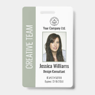 Personalised Corporate Employee ID Badge Sage